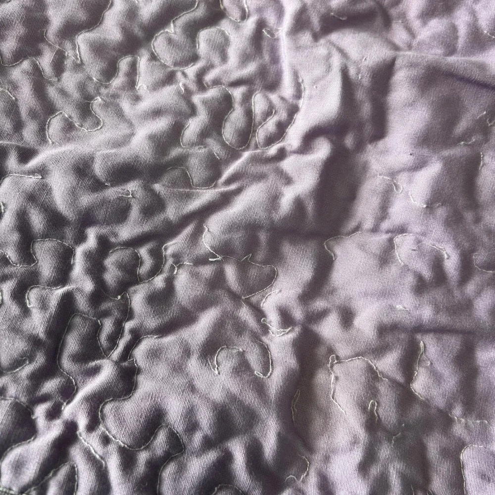 Vintage Handmade Teddy Bear Baby Blanket Quilt Purple Multicolor 52